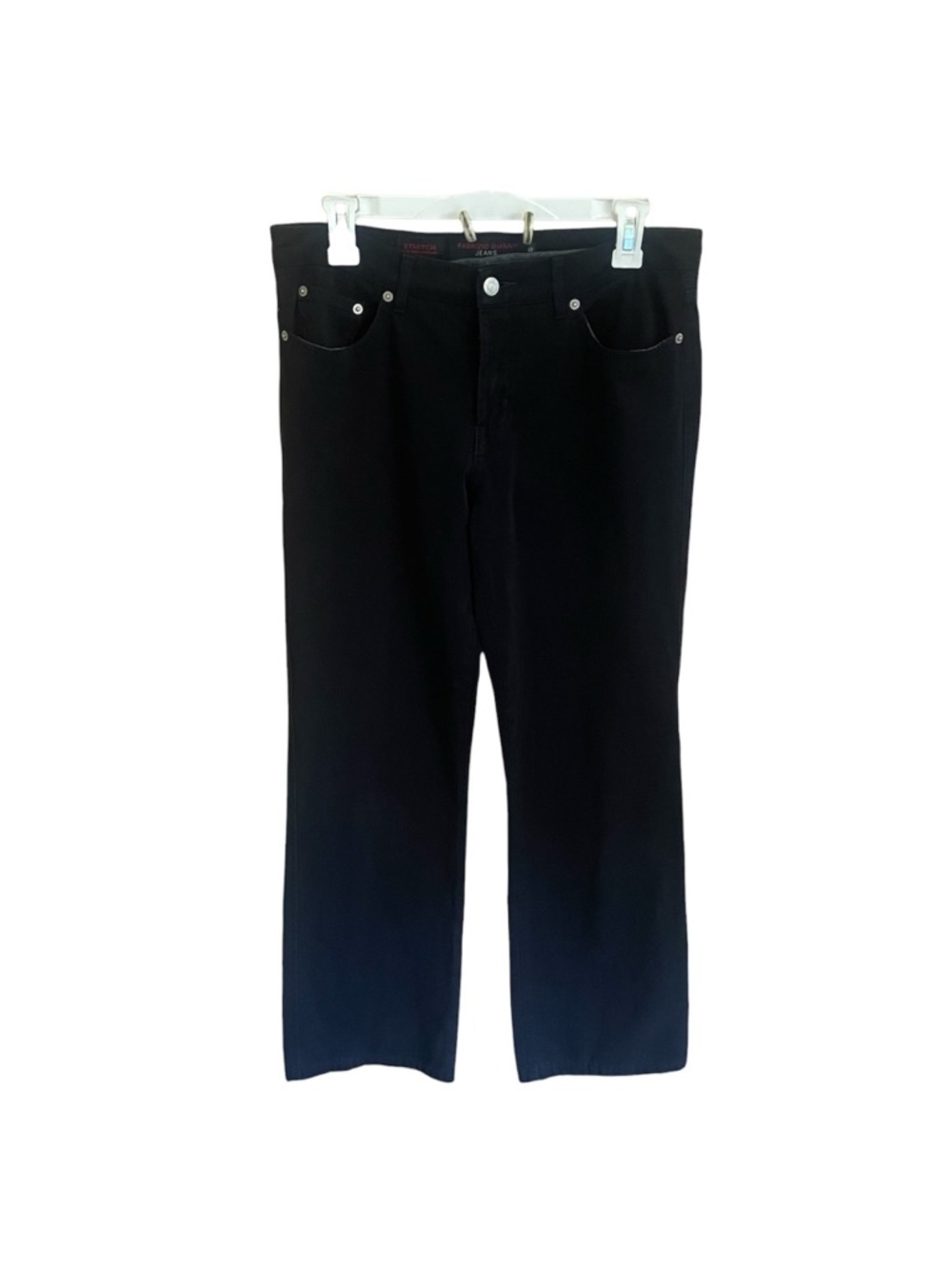 Fabrizio Gianni Black Jeans Size 8 High Rise Stretch Straight Leg Comfort